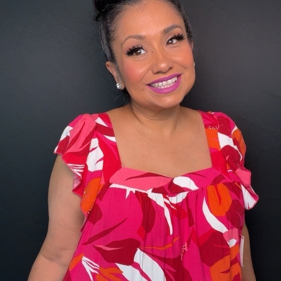 NWT Colorful Flower Dress -1X - Picture 9 of 10